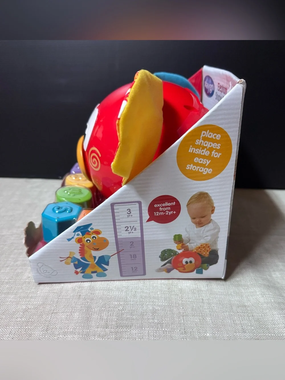 PLAYGRO - Baby Red Elephant Shape Sorter Toy - Kids Learning Toy